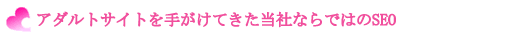 アダルトサイトを手がけてきた、当社ならではのSEO
